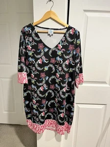 Tracy Negoshian Dress Womens XL Travel Comfort Stretch 3/4 Sleeve Floral - Picture 1 of 9