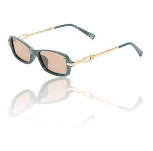 Le Specs Bamboozler Ltd Edition | Green/Gold, Brown Polarised Lenses, Rectangle - Picture 1 of 8