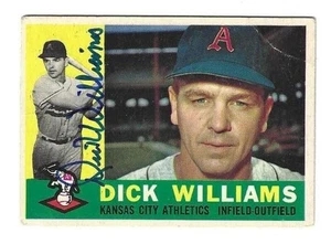 Autographed Signed DICK WILLIAMS 1960 Kansas City Athletics Card #188 w/COA - Picture 1 of 1
