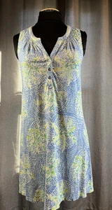 Lilly Pulitzer Knit Sleeveless Blue & Green Print Dress Small - Picture 1 of 5