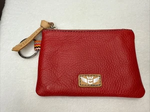 Consuela Red Pebbled Teeny Pouch Coin Purse Consuela Change Zipper Purse - Picture 1 of 4