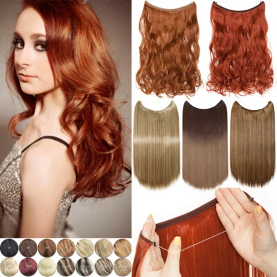 SEGO Mega Thick Invisible Wire in Natural SECRET Hair Extensions Full Head Red Ginger