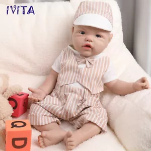 17"Infant Boy Newborn Full Body Silicone Lifelike Reborn Baby Doll Kids Playmate - Picture 1 of 12