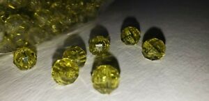 Lot 6000 Transparent Olive Green 8mm Round Faceted Bead 1982 Japan New Old Stock