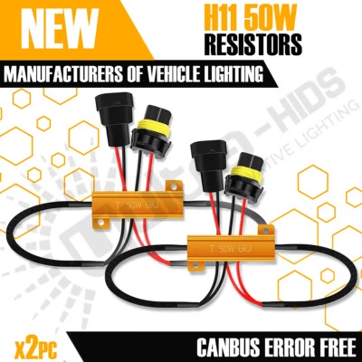 H11 H8 RESISTOR LED Car Bulb NO OBC CAN BUS ERROR PLUG  PLAY CANBUS FREE LIGHT - Image 1 of 4
