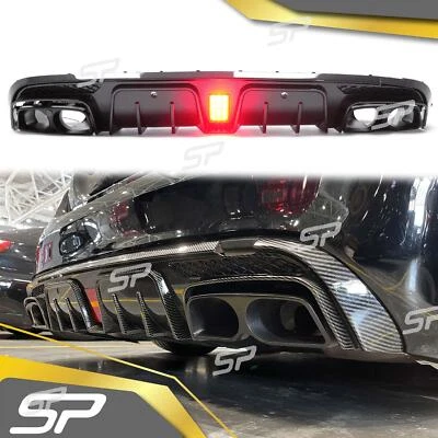 Diffuser + Exhaust Trims for Mercedes Benz W205 S205 AMG Line C43 AMG 2015-2021 - Image 1 of 4