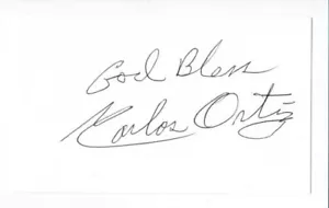 Carlos Ortiz Signed 5x3 Autographed Index Card IDC Boxing Boxer #01 - Picture 1 of 1