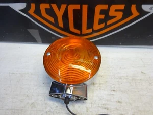 Harley BT FLH FLHR FLST NOS Rpl Multi-Fit SINGLE WIRE Chrome FLAT Turn Signal - Picture 1 of 3