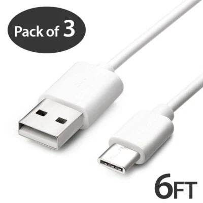 Cargador rápido 3x Cable USB-C de 6 pies tipo C para Samsung Galaxy S8 S9 S10 Plus Note8 9 Foto 1 de 4