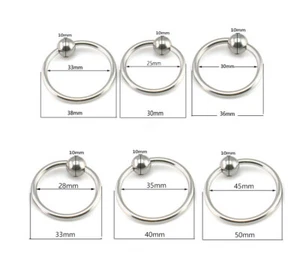 Stainless Steel Cock scrotum ring Stretch Ball Stretcher 6 Size 25mm-40mm - Picture 1 of 8