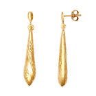 25mm Patterned Drop Earrings 9ct Yellow Gold