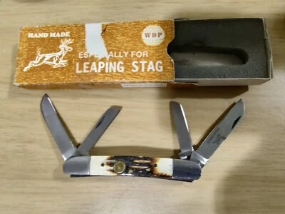 Navaja de bolsillo vintage hecha a mano de acero quirúrgico de dos hojas B1414 Foto 1 de 4