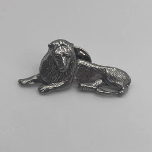 Vintage Silver Tone Lion Lapel Hat Pin - Picture 1 of 4