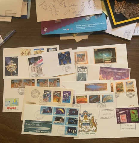 40 Official Halley's Comet First Day Covers + Other Halley's Comet Collectibles Cover
