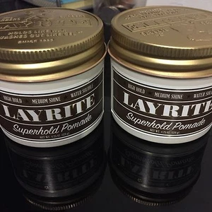 Two(2) new 4.25 oz can jars of Layrite Super Hold Pomade (brown color) - Picture 1 of 6