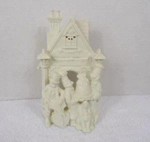 PARTYLITE VILLANCICOS LUZ DE TÉ Panadería Perro Músico PORCELANA BLANCA Bisque - Imagen 1 de 15