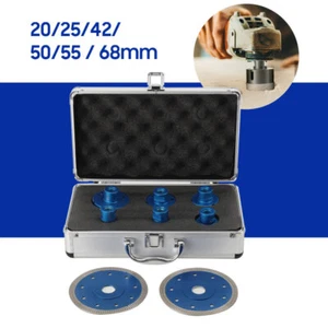 Diamant Fliesenbohrer Lochsäge Set für Winkelschleifer Feinsteinzeug+2 Sägeblatt - Bild 1 von 9