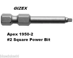 5 (FIVE) Screwdriver Power Bit Apex 1950-2X #2 SQUARE REDUCED DIA turned shank - Picture 1 of 4
