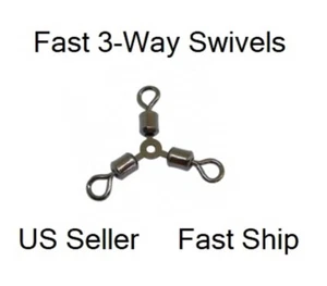 3-Wege Wirbel 30 Pfund Test Schwarz Nickel Größe #7 Dreifach Wirbel 10er Pack + Kostenloser Versand - Bild 1 von 7