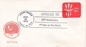 10TH ANNIVERSARY APOLLO MOON LANDING, APOLLO, PA 1979 FDC6353 - Picture 1 of 1