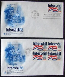 2 different US FDC SC #1632 INTERPHIL - INTERNATIONAL PHILATELIC 1976. - Picture 1 of 1