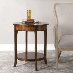MESA AUXILIAR CARMEL FARMHOUSE MODERNA 22" MADERA MACIZA ACABADO GRANERO 24228 - Imagen 1 de 4