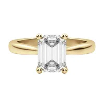 1 ct emerald cut Lab Grown Diamond  Engagement Ring 14k Yellow Gold All Size - Image 1 of 4