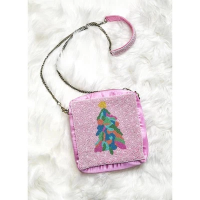 NUEVO CON ETIQUETAS JM Cuentas Árbol de Navidad Rosa Cartera Bolso sin asas Bandolera - Jane Marie Holiday Foto 1 de 3