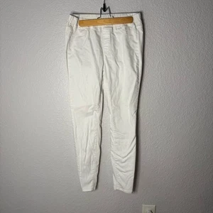 Eileen Fisher White Denim Skinny Jean Pants Pull On Size S Stretch Summer Classy - Picture 1 of 8