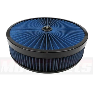  14"x3" Super Flow Thru Air Cleaner Blue Washable Muscle Car SBC BBC Chevy Ford  - Picture 1 of 6