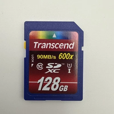 Transcend 128GB SDXC Class 10 UHS-1 Flash Memory Card Upto 90MB/s TESTED WORKING - Image 1 of 4