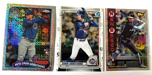 3 Card Pete Crow-Armstrong RC lot Bowman 1st #BD-72, T89c-86, 99NB-9, Cubs! - Picture 1 of 8