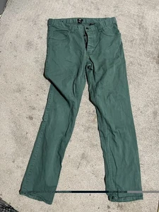 H.M. Slim Fit Button Fly grün einfarbig Herren Jeans Gr. 33 - Bild 1 von 6
