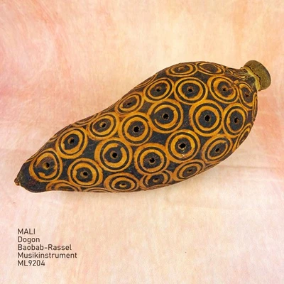 MALI DOGON BAOBABFRUCHT RASSEL MUSIKINSTRUMENT MUSICAL INSTRUMENT djenne001 - Bild 1 von 4