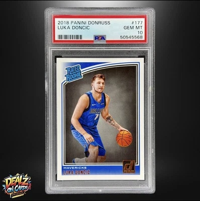 2018 Panini Donruss Luka Doncic 评级新秀 177 PSA 10 GEM 状况完好 Mavs 湖人队 MVP — 第 1/2 张图片