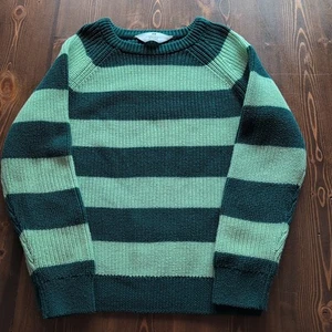 Pull enfant H&M rayures vertes garçon taille 6x/7 vert/lime chemise manches longues GUC - Photo 1/4