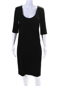 Diane Von Furstenberg Women's Short Sleeve Midi T-Shirt Dress Black Size L - Picture 1 of 4