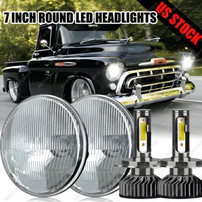 Par de faros LED DRL de 7 pulgadas para camioneta Chevrolet G10 G20 1947-1957 DRL Foto 1 de 4