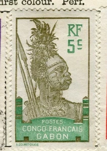FRENCH COLONIES GABON; 1910 early local pictorial issue fine used 5c. value - Picture 1 of 1