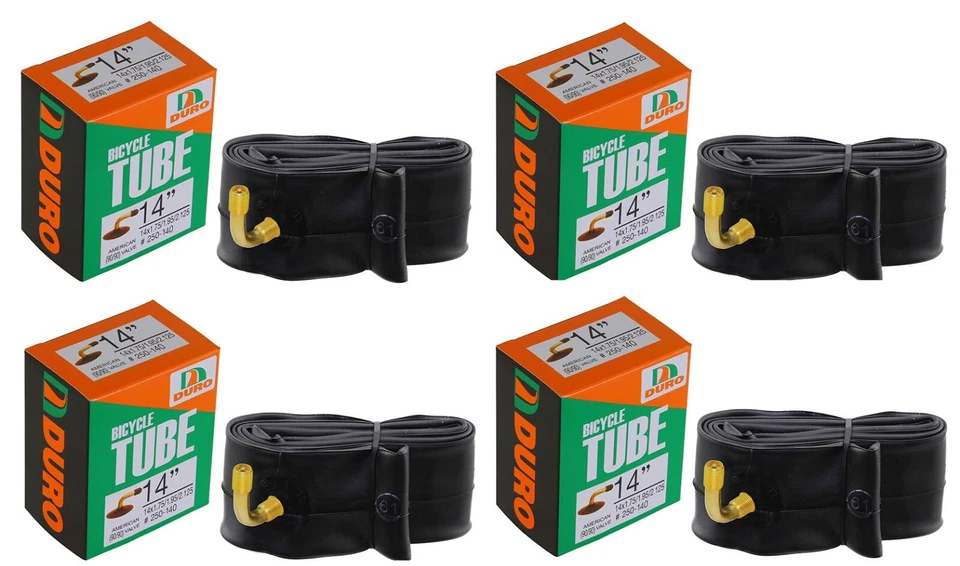 4 DURO Bicycle Inner Tube 14" x 1.75/1.95/2.125 BMX KIDS Stroller BIKE 90D Angle - Image 1 of 1