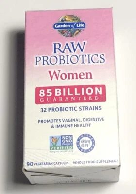 Garden of Life Raw Probiotics Women 85 Billion 32 Probiotic Strains 90 Caps BNIB - Image 1 of 3