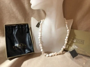 Honora 20" Agua Dulce 11-13mm Blanco Moneda Perla Collar .925 Cierre Plata NUEVO - Imagen 1 de 3