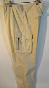 NAUTICA JEANS CO Ecru colorTwill Cargo Pants￼-Ecru vertical pattern 36x28-5/8 in - Picture 1 of 9