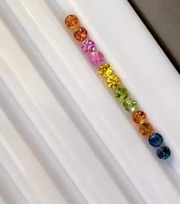 3.5mm Round 12 Pieces Natural Multi Color Sapphire - Image 1 of 2