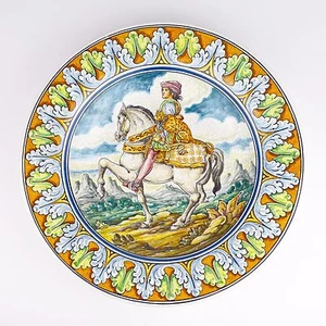 Spanish Pottery Decorative Wall Plate Varas Talavera Hand Painted Made in Spain - Picture 1 of 3