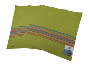 Set of 4 PVC Indoor Outdoor Waterproof Placemats Green Rainbow Stripe - Picture 1 of 1