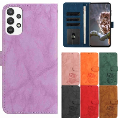 Phone Cover for Samsung A32 A13 A12 A51 A22 A50 A71 Owl Pattern Flip Wallet Case - Image 1 of 4