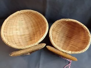 2-Handgefertigte geflochtene Korb Wandhalterung Oval Korb Wandtasche 5" & 6" - Bild 1 von 8