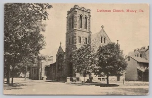 Lutheran Church Muncy PA Pennsylvania Vintage Postcard - Picture 1 of 2