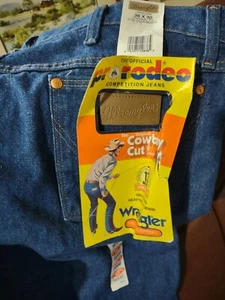 NEU Wrangler Western Herren Gr. 38x30 Cowboy Schnitt Blau Denim Jeans Pro Rodeo - Bild 1 von 2